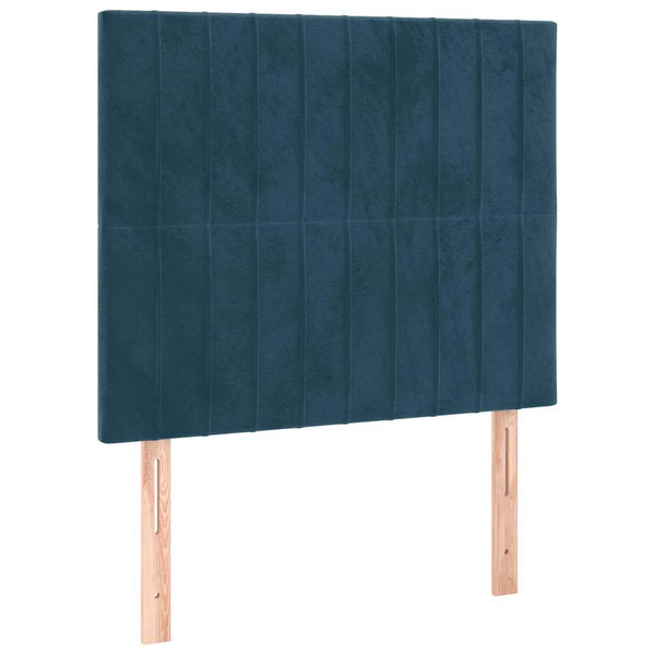 vidaXL Headboard Dark Blue 80x5x118/128 cm Velvet