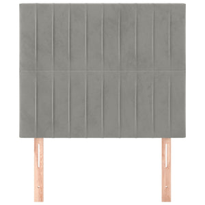 vidaXL Headboard Light Gray 90x5x118/128 cm Velvet