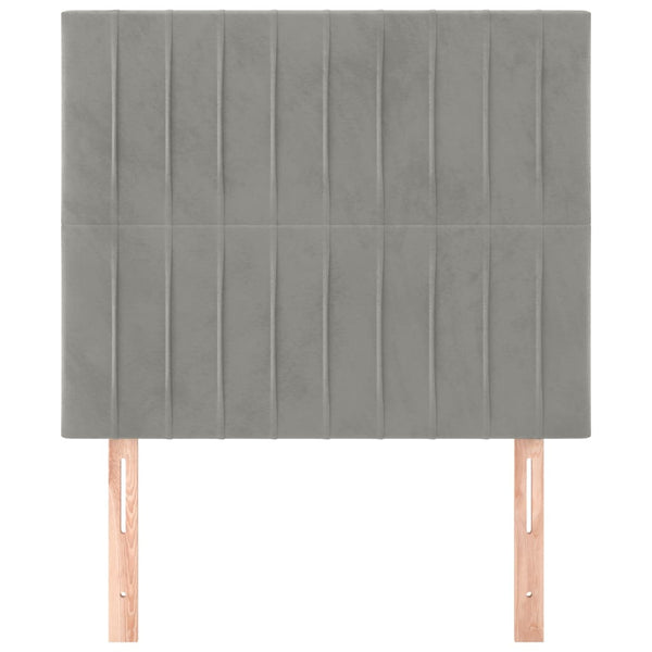 vidaXL Headboard Light Gray 90x5x118/128 cm Velvet