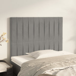 vidaXL Headboard Light Gray 90x5x118/128 cm Velvet