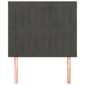 vidaXL Headboard Dark Grey 90 x 5 x 118/128 cm Velvet