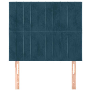 vidaXL Headboard Dark Blue 90x5x118/128 cm Velvet