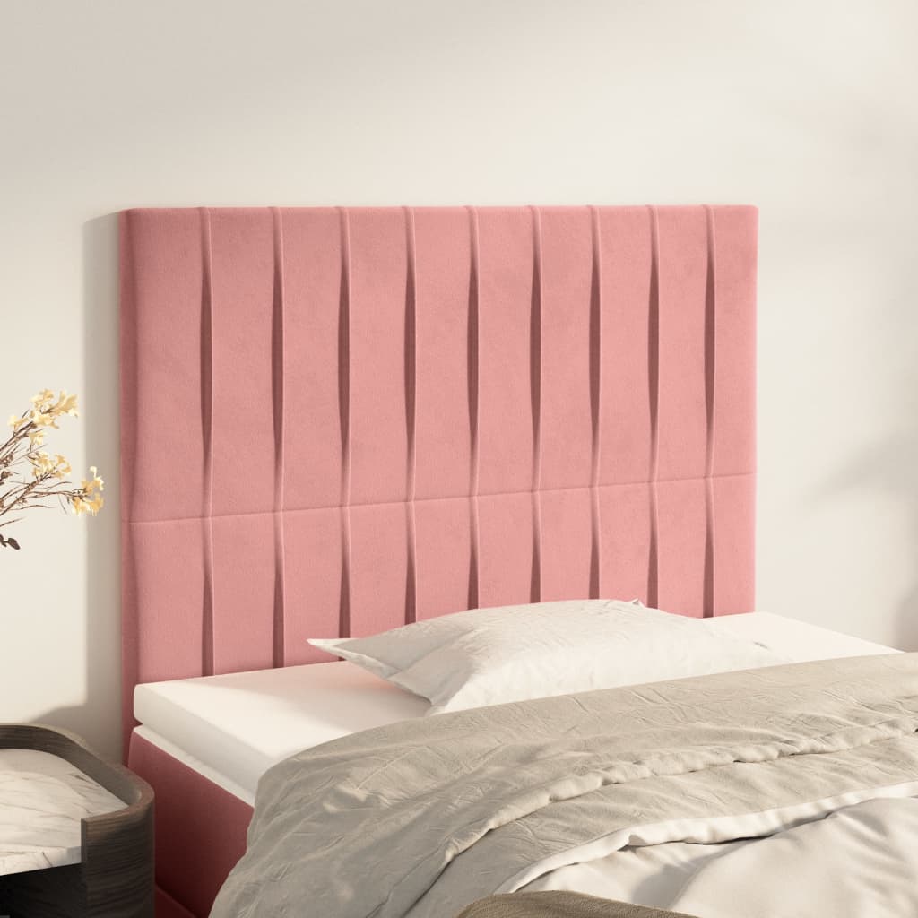 vidaXL Headboard Pink 90x5x118/128 cm Velvet