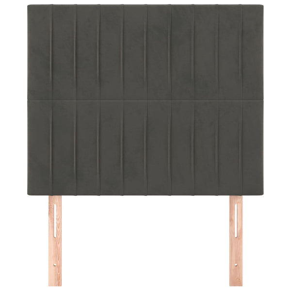 vidaXL Headboard Dark Grey 100 x 5 x 118/128 cm Velvet
