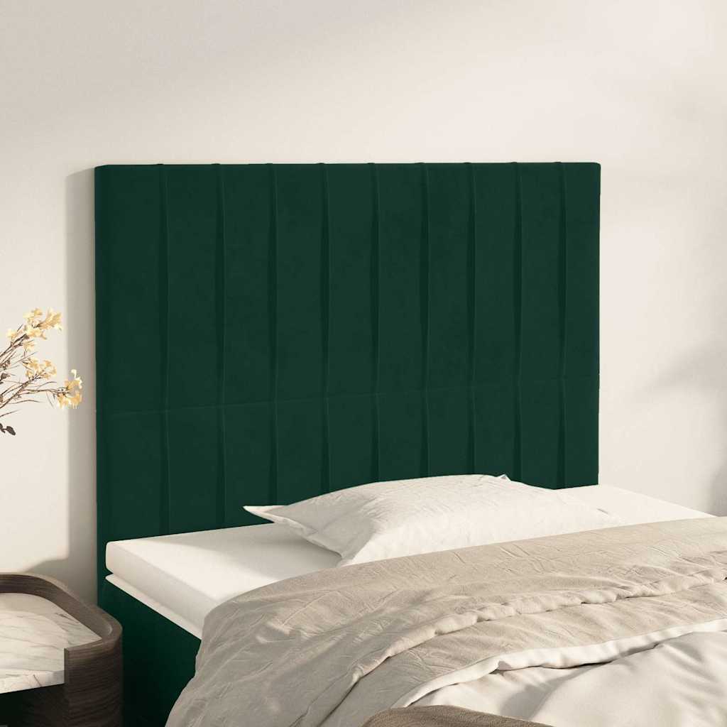 vidaXL Headboard Dark Green 100x5x118/128 cm Velvet