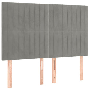 vidaXL Headboard Light Gray 144x5x118/128 cm Velvet