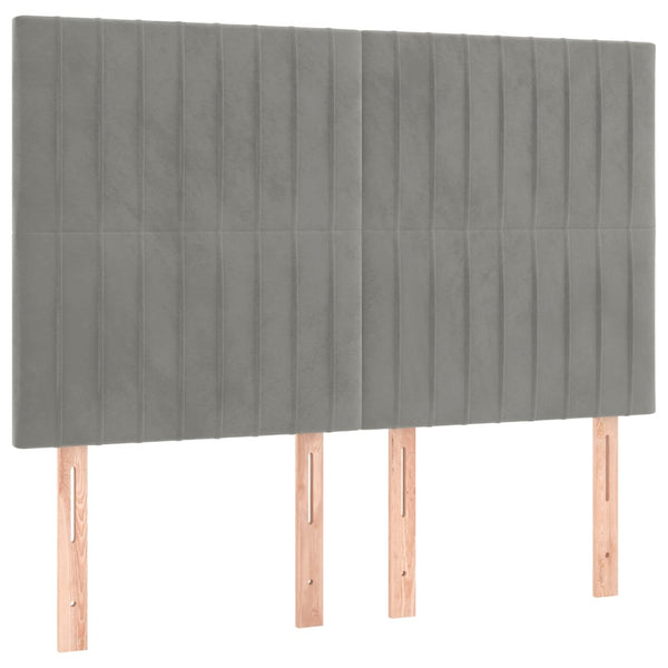 vidaXL Headboard Light Gray 144x5x118/128 cm Velvet