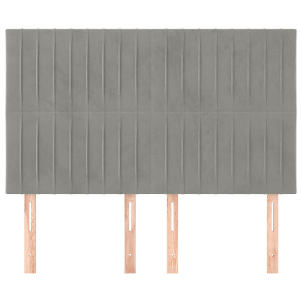 vidaXL Headboard Light Gray 144x5x118/128 cm Velvet