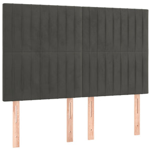 vidaXL Headboard Dark Grey 144 x 5 x 118/128 cm Velvet