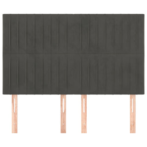 vidaXL Headboard Dark Grey 144 x 5 x 118/128 cm Velvet