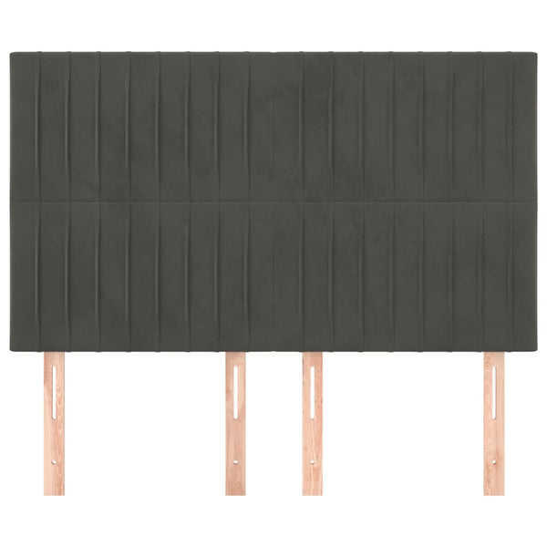 vidaXL Headboard Dark Grey 144 x 5 x 118/128 cm Velvet