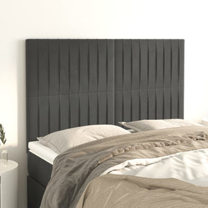 vidaXL Headboard Dark Grey 144 x 5 x 118/128 cm Velvet