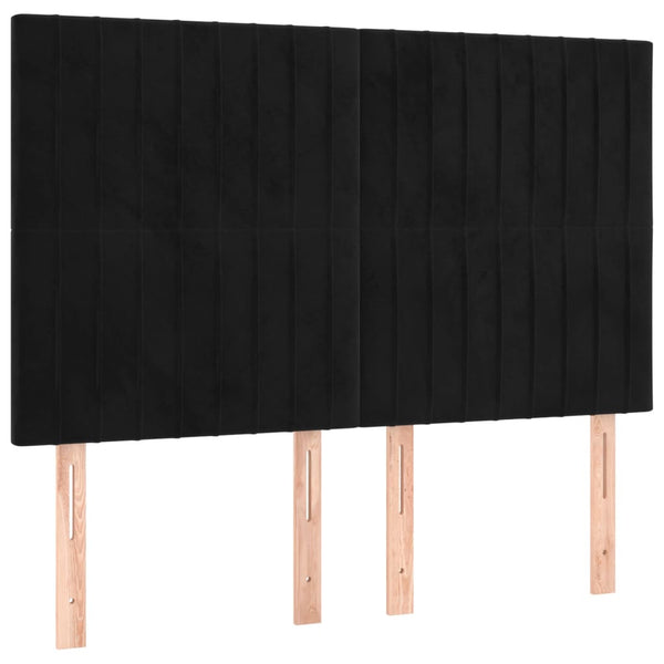 vidaXL Headboard Black 144x5x118/128 cm Velvet