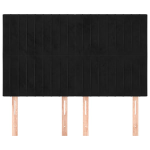 vidaXL Headboard Black 144x5x118/128 cm Velvet