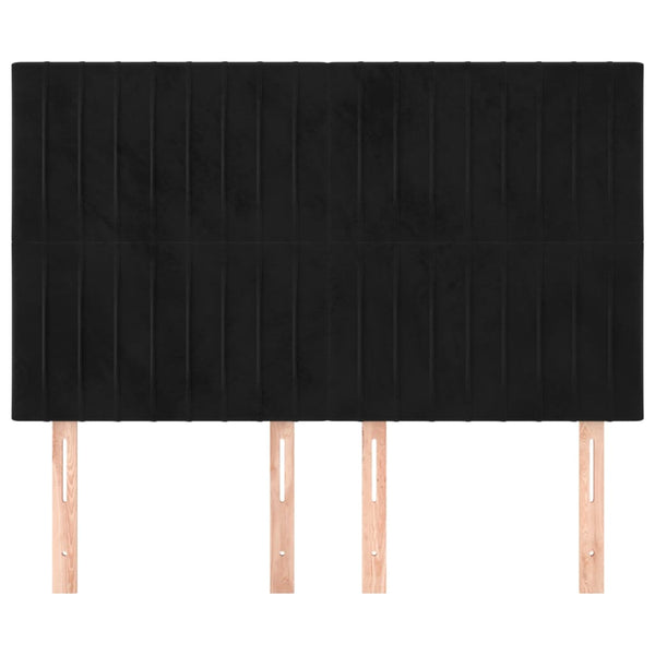 vidaXL Headboard Black 144x5x118/128 cm Velvet