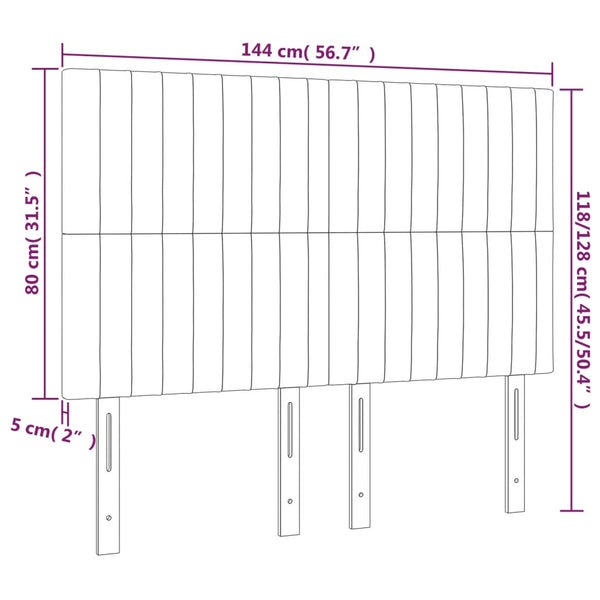 vidaXL Headboard Black 144x5x118/128 cm Velvet