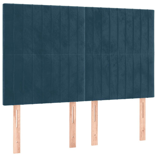 vidaXL Headboard Dark Blue 144x5x118/128 cm Velvet