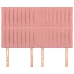 vidaXL Headboard Pink 144x5x118/128 cm Velvet