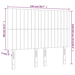 vidaXL Headboard Pink 144x5x118/128 cm Velvet