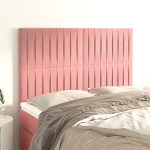 vidaXL Headboard Pink 144x5x118/128 cm Velvet