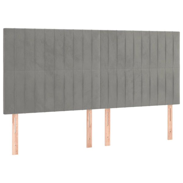 vidaXL Headboard Light Gray 160 x 5 x 118/128 cm Velvet