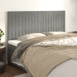vidaXL Headboard Light Gray 160 x 5 x 118/128 cm Velvet