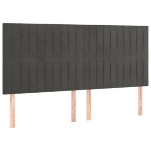 vidaXL Headboard Dark Grey 160 x 5 x 118/128 cm Velvet