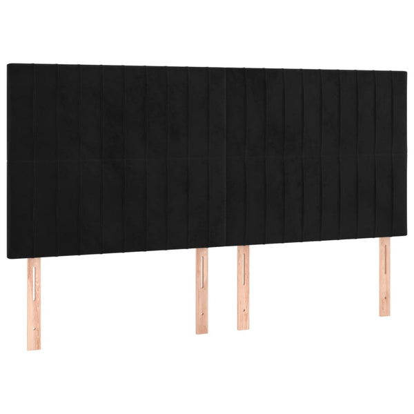 vidaXL Headboard Black 160x5x118/128 cm Velvet
