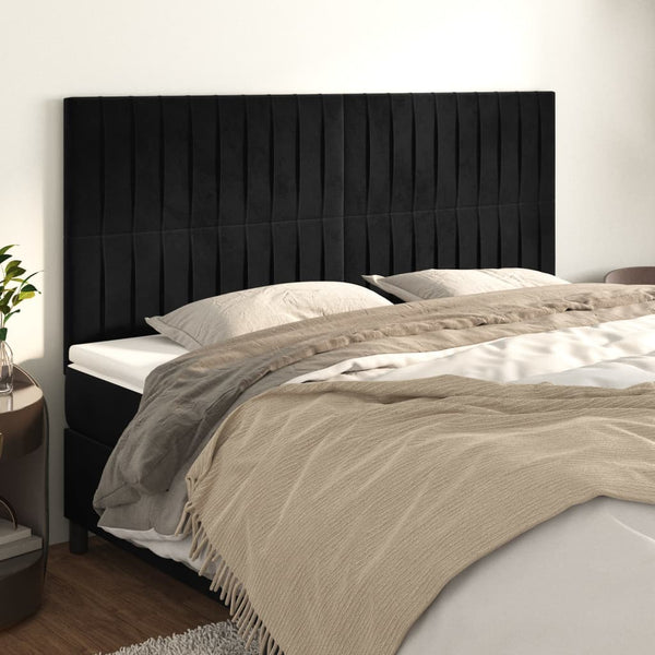 vidaXL Headboard Black 160x5x118/128 cm Velvet