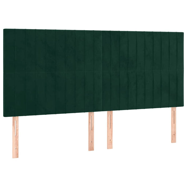 vidaXL Headboard Dark Green 160x5x118/128 cm Velvet