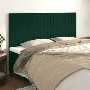 vidaXL Headboard Dark Green 160x5x118/128 cm Velvet
