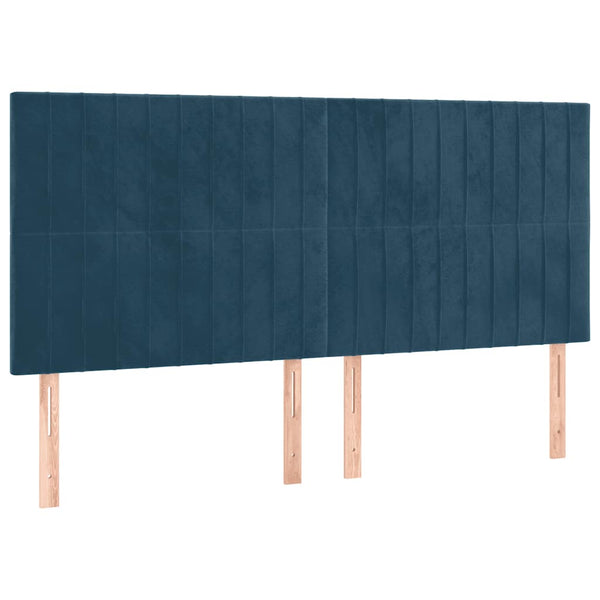 vidaXL Headboard Dark Blue 160 x 5 x 118/128 cm Velvet