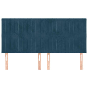 vidaXL Headboard Dark Blue 160 x 5 x 118/128 cm Velvet