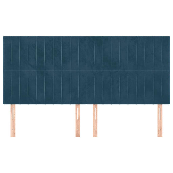 vidaXL Headboard Dark Blue 160 x 5 x 118/128 cm Velvet