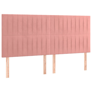 vidaXL Headboard Pink 160 x 5 x 118/128 cm Velvet