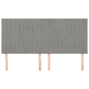 vidaXL Headboard Light Gray 180x5x118/128 cm Velvet