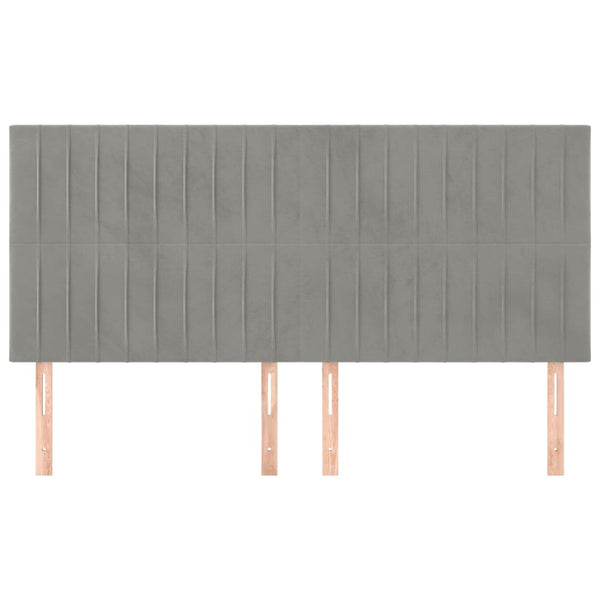 vidaXL Headboard Light Gray 180x5x118/128 cm Velvet
