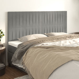 vidaXL Headboard Light Gray 180x5x118/128 cm Velvet
