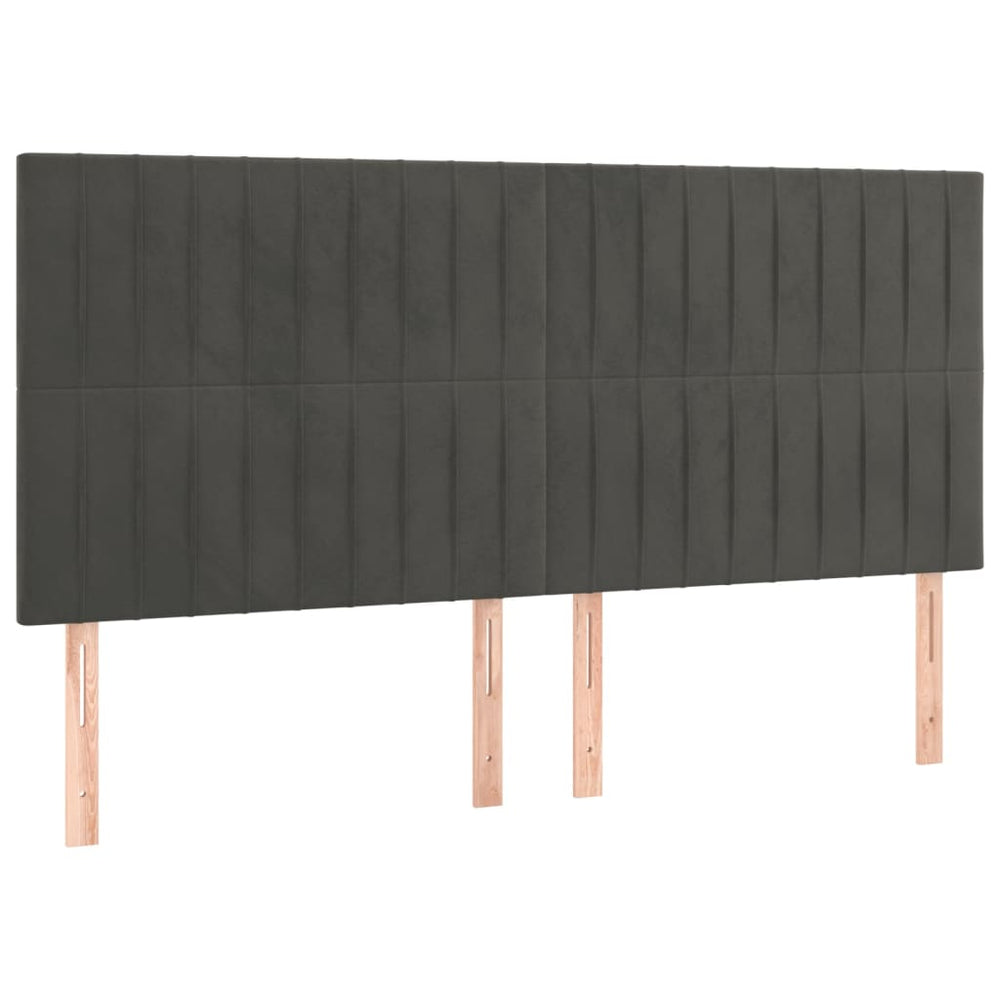 vidaXL Headboard Dark Grey 180 x 5 x 118/128 cm Velvet