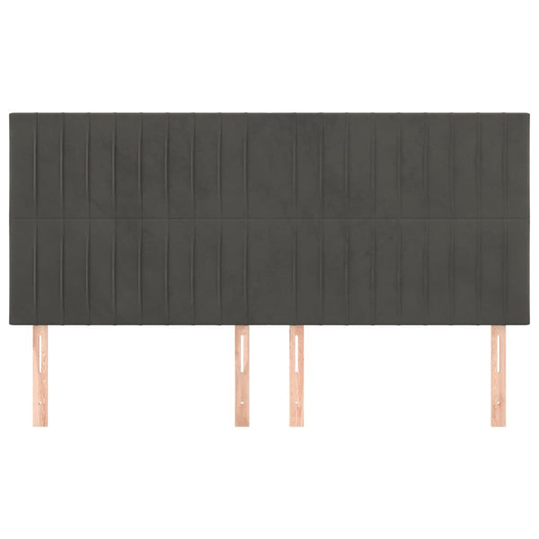 vidaXL Headboard Dark Grey 180 x 5 x 118/128 cm Velvet