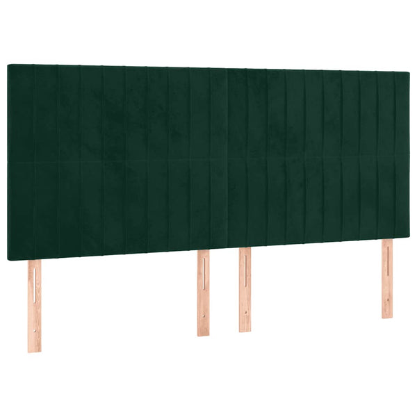 vidaXL Headboard Dark Green 180x5x118/128 cm Velvet