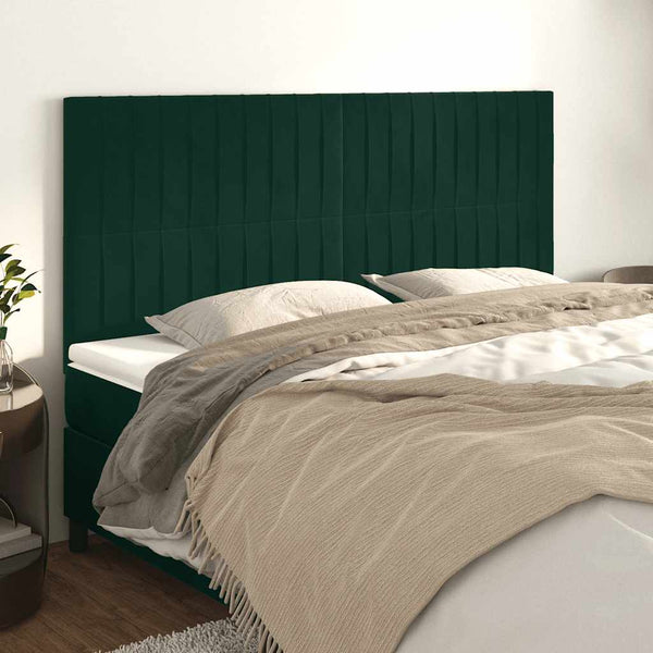 vidaXL Headboard Dark Green 180x5x118/128 cm Velvet