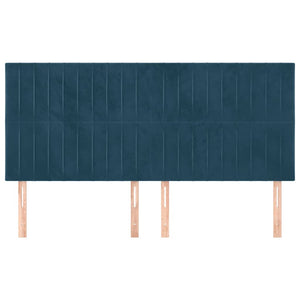 vidaXL Headboard Dark Blue 180x5x118/128 cm Velvet
