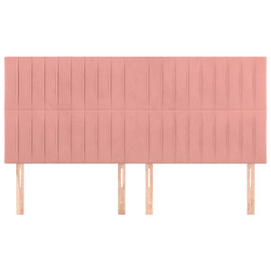 vidaXL Headboard Pink 180 x 5 x 118/128 cm Velvet