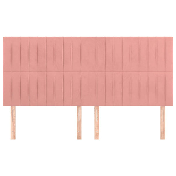 vidaXL Headboard Pink 180 x 5 x 118/128 cm Velvet