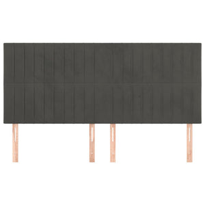 vidaXL Headboard Dark Grey 200 x 5 x 118/128 cm Velvet