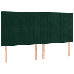 vidaXL Headboard Dark Green 200 x 5 x 118/128 cm Velvet