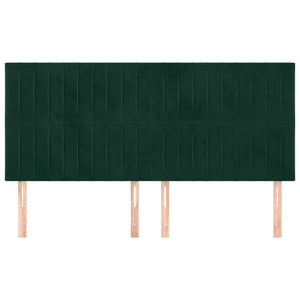 vidaXL Headboard Dark Green 200 x 5 x 118/128 cm Velvet