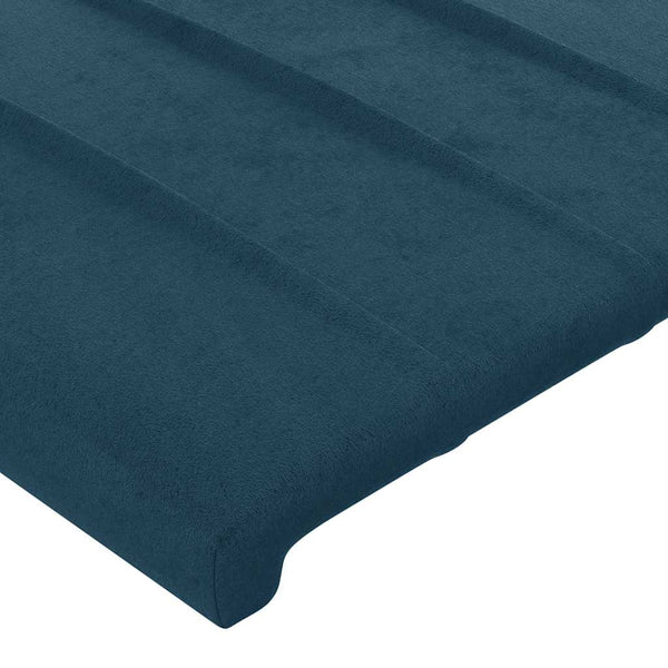 vidaXL Headboard Dark Blue 200 x 5 x 118/128 cm Velvet