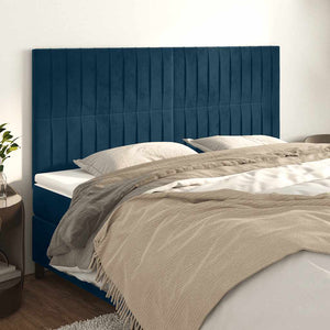 vidaXL Headboard Dark Blue 200 x 5 x 118/128 cm Velvet
